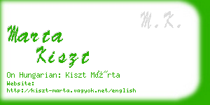 marta kiszt business card